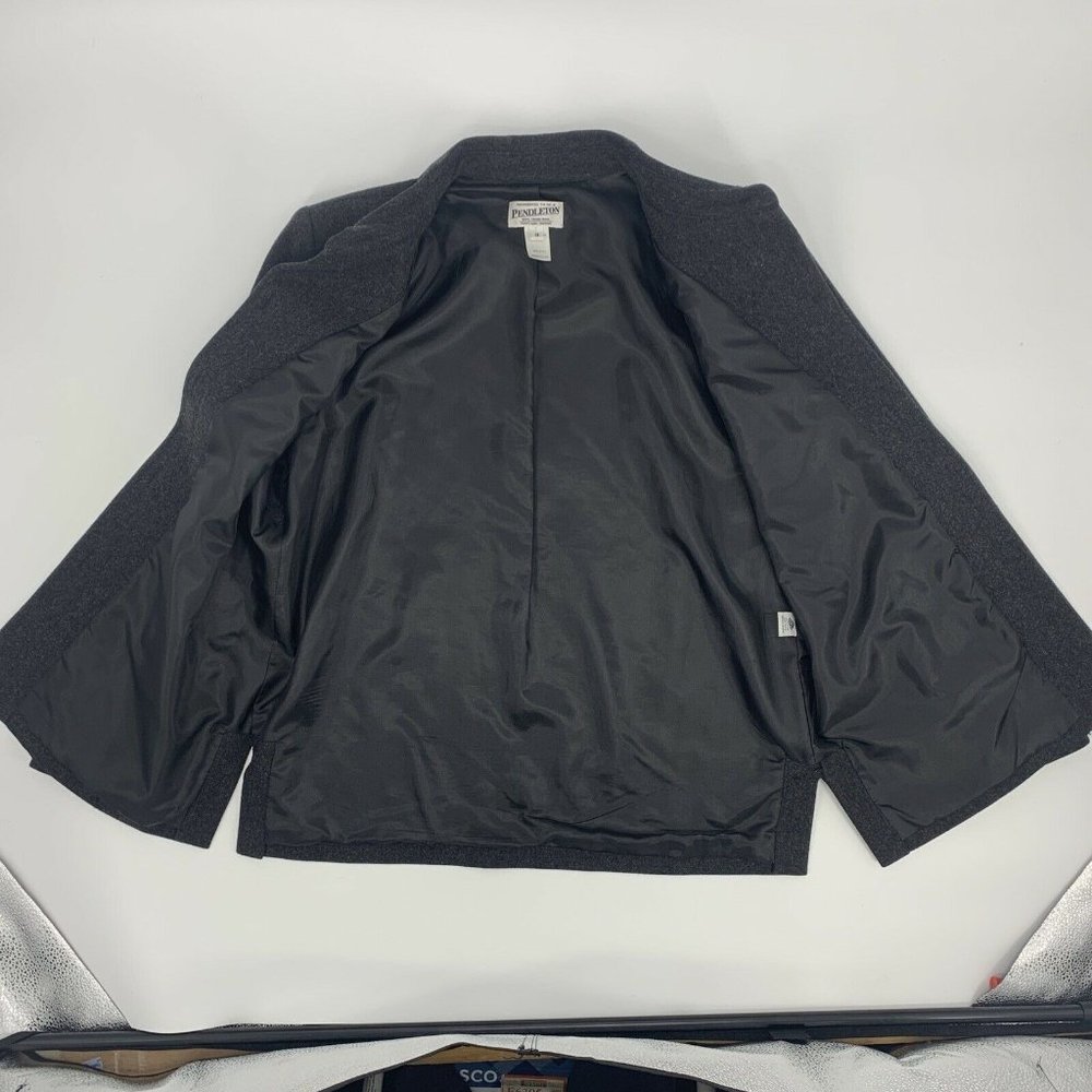 Women's Pendleton Blazer Jacket Charcoal Gray 14 … - image 5